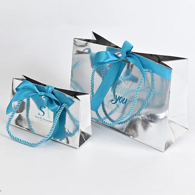 Individuell Silber Mini Geschenk Papier Bags