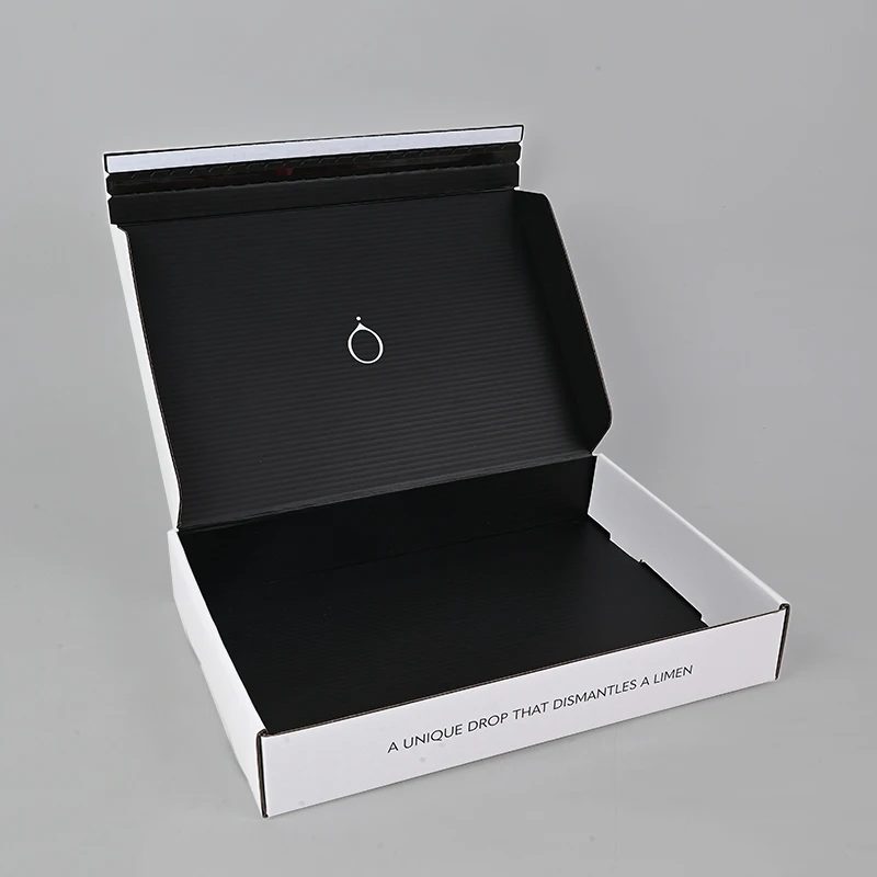 Individuell Schwarz Corrugated Kraft Papier Mailing Boxes