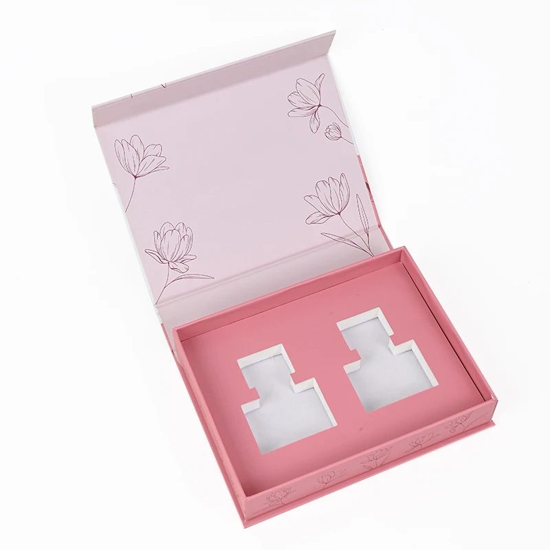 Custom Pink Cardboard Perfume Candle Book-shaped Magnet Box Luxury Packaging