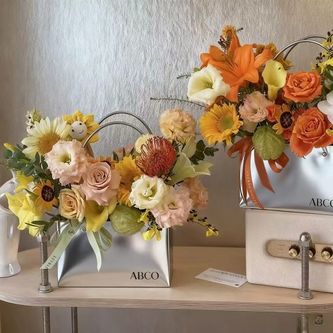 Colorful Papier Bags Design Flower Bouquet Geschenkbox