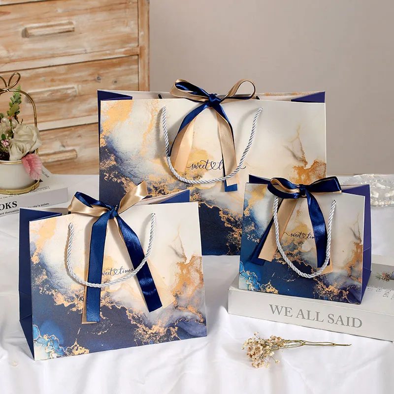 Luxus Design Logo Blue Marble Klein Geschenk Bags