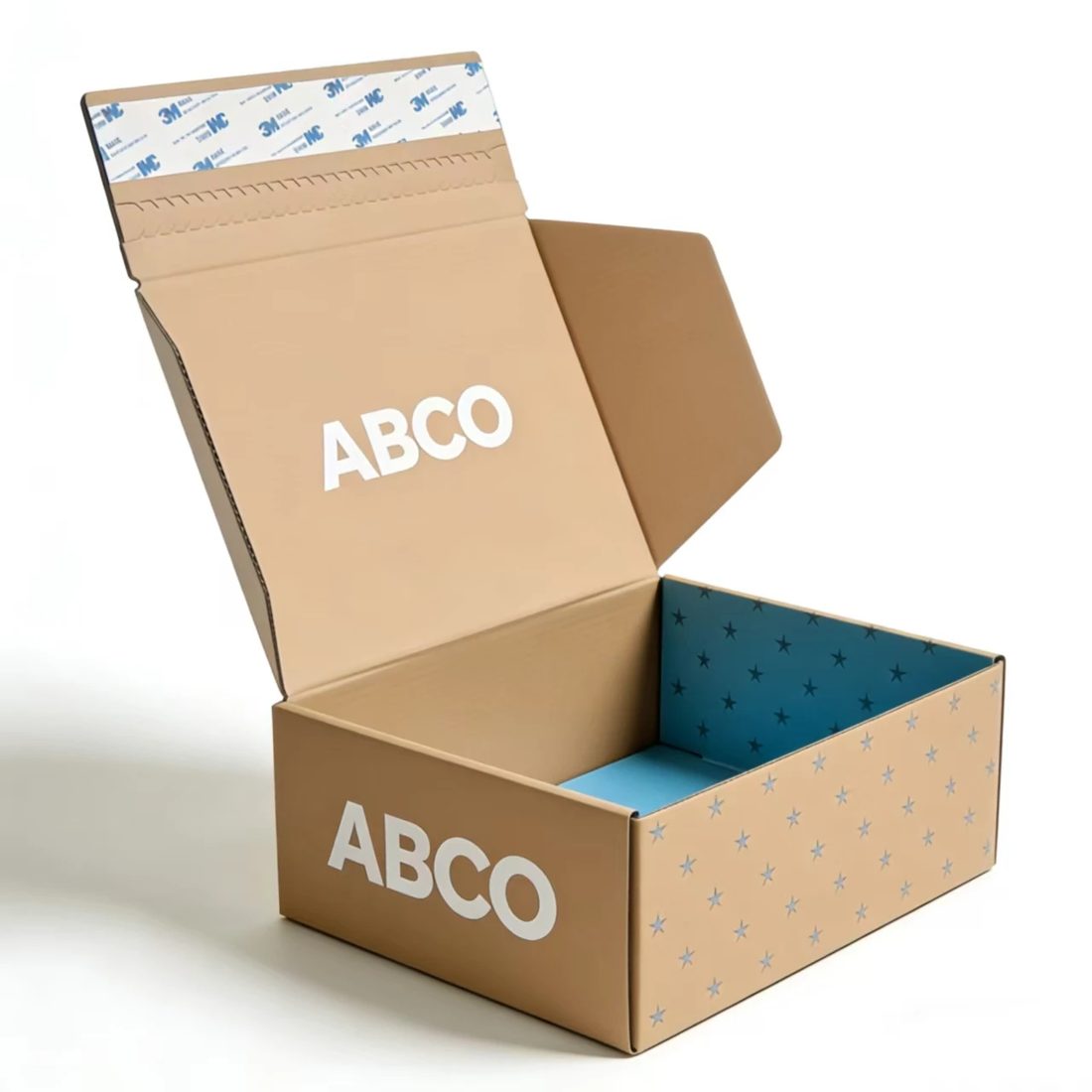 Logo nach Maß Luxus Self Erecting Kraft Corrugated Apparel Hautpflege Gifting