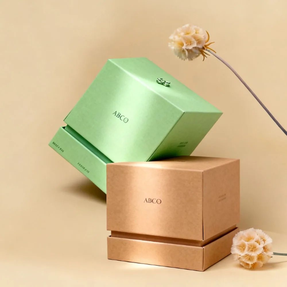 Pliant Rigide Papier Candle 2 Piece Couvercle Base Boîte