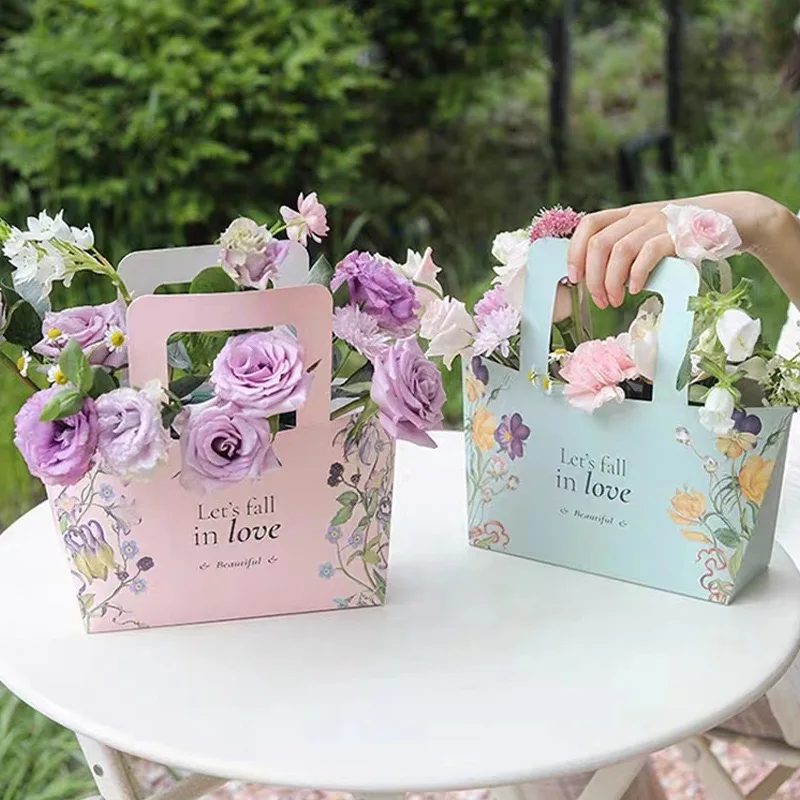 Modern Recycled Materials Customizable Flower Food Cake Fruit Karton Bags