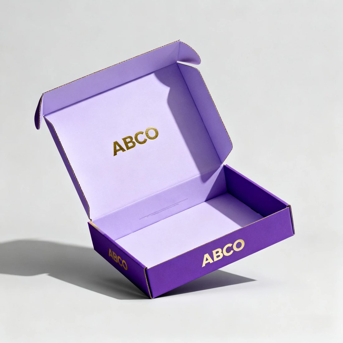 Individuell Purple Corrugated Papier Box For Environmental Recycling Clothing Verpackung