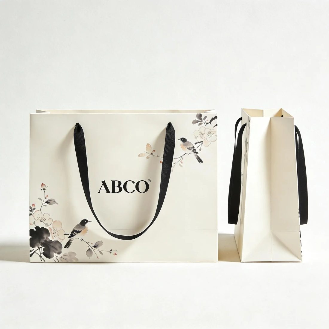 Premium Schwarz Gold Stamp Kraft Papier Bags