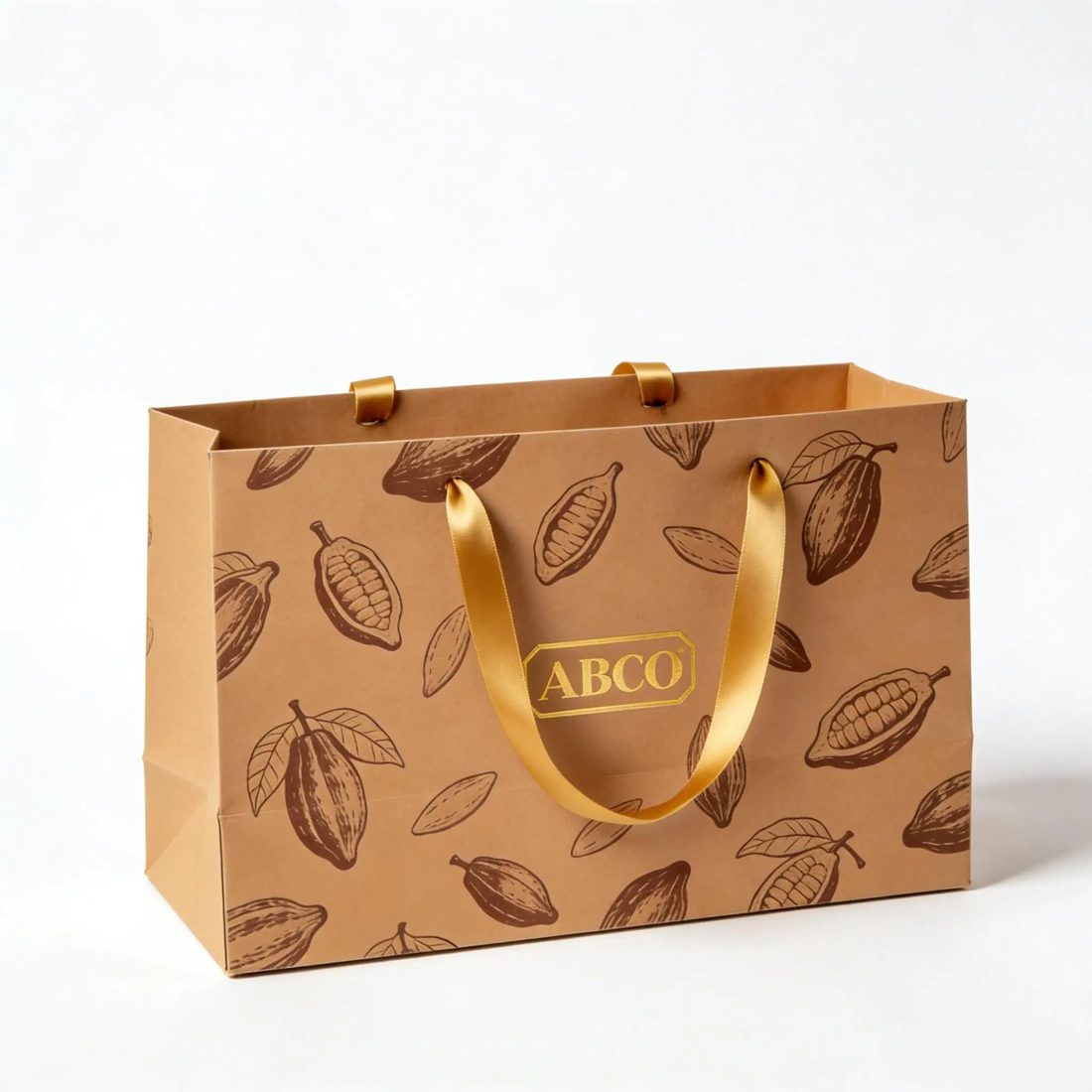 Brown Papier Bags With Logo nach Maß Gold Embossing Karton Boutique
