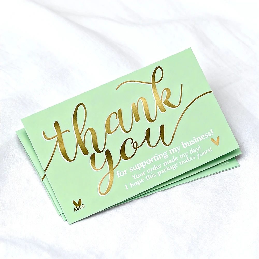 Luxus Logo Postcard Thank You Greeting Cards With Envelope Offset