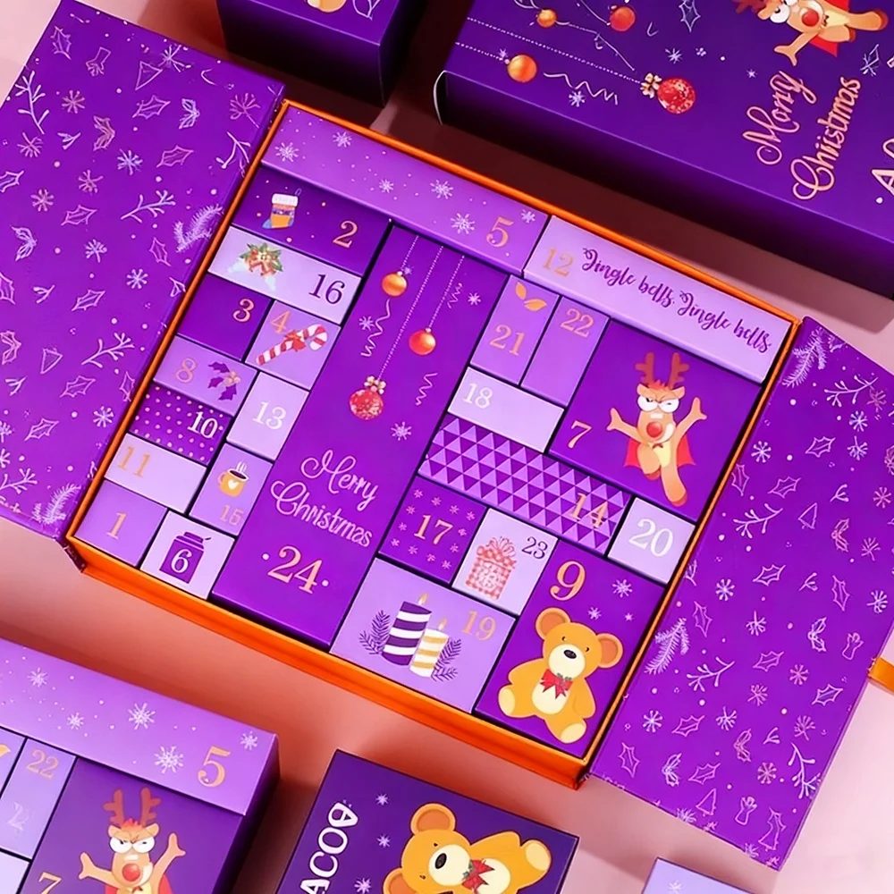 Christmas Advent Calendar 24 Grid Hole Box