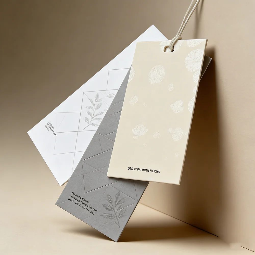 Logo nach Maß Printing Anti-counterfeit Papier Hang Tags Price For Clothing