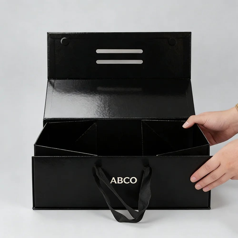 Individuell Groß Magnetverschluss Luxus Schwarz Starr Geschenkbox