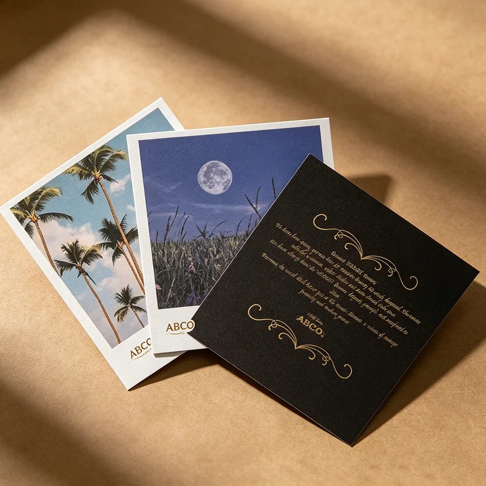 Individuell Luxus Gold Foil Falt Business Card Printing Schwarz Thank