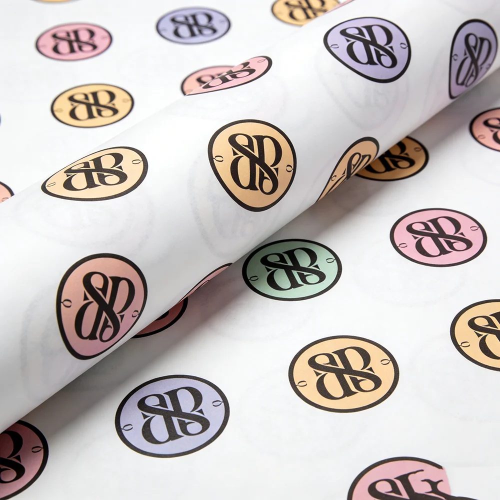 Logo nach Maß Bedruckt Reusable Newsprint Wrapping Papier Sheets For Socks