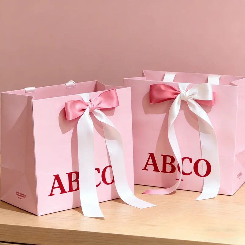 Logo Personnalisé-Imprimé Reusable Papier Shopping Bags