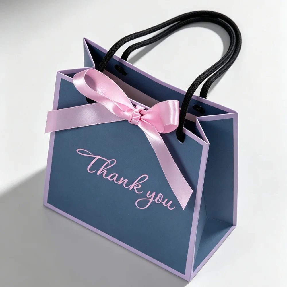 Individuell Luxus Papier Geschenk Tasche Bandgriffe Drawstring Shopping Verpackung
