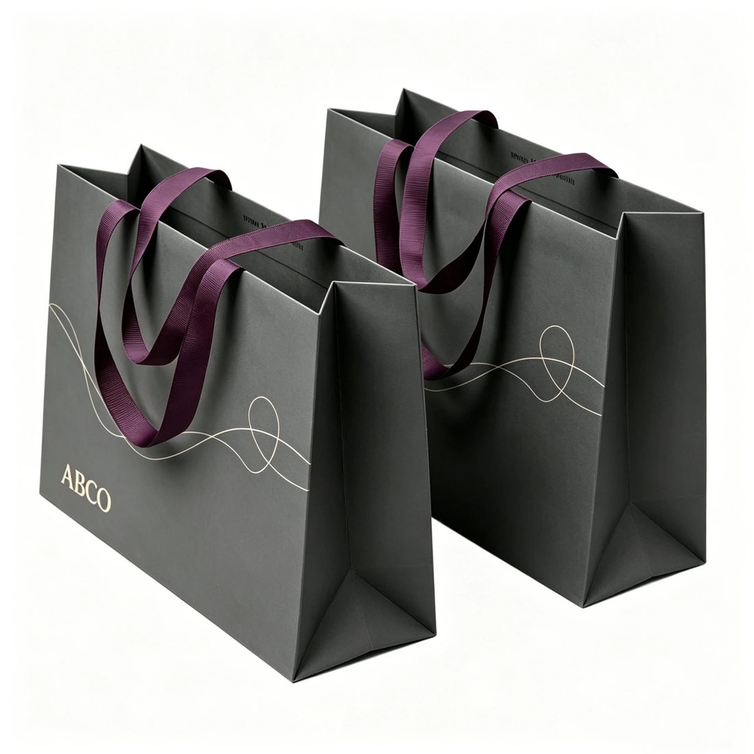 Schwarz Karton Luxus Einkaufstasche For Clothes Shoes Food Verpackung