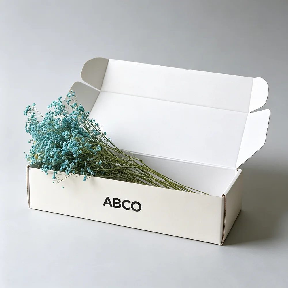 Individuell Bedruckt Weiß Corrugated Mailer Boxes Self Erecting Paperboard Cartons