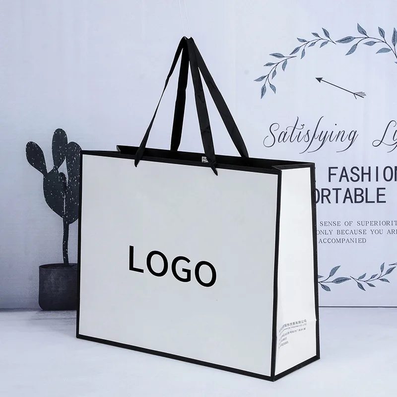 Logo nach Maß Papier Shopping Bags Bandgriffe Geschenk Verpackung