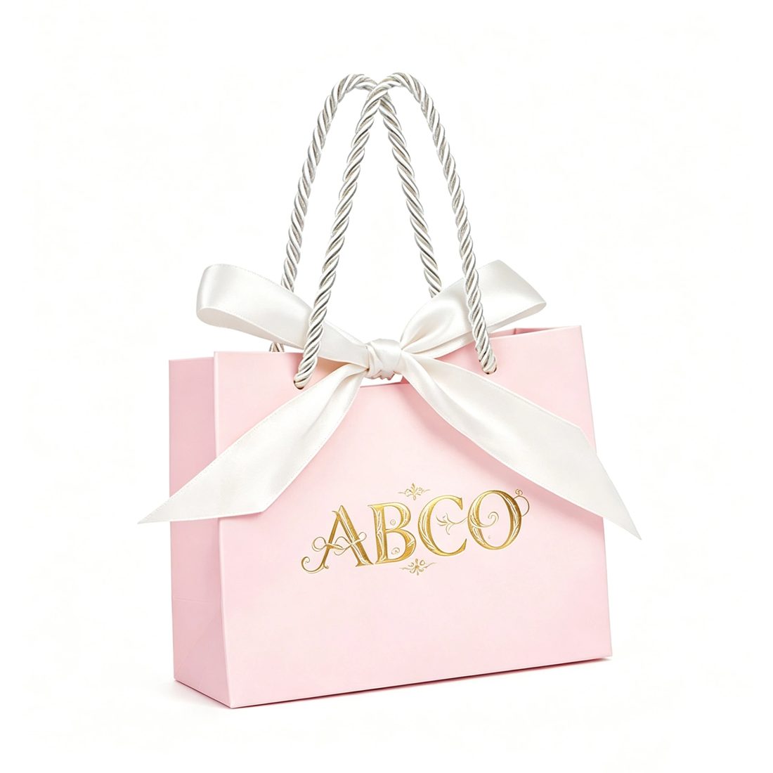 Personnalisé Papier Cadeau Bags Poignées Ruban Bijoux Emballage