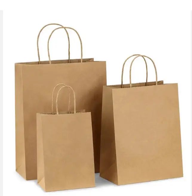 Papier Geschenk Bags Logo nach Maß Shopping Carriers Gold Stamping Drawstring