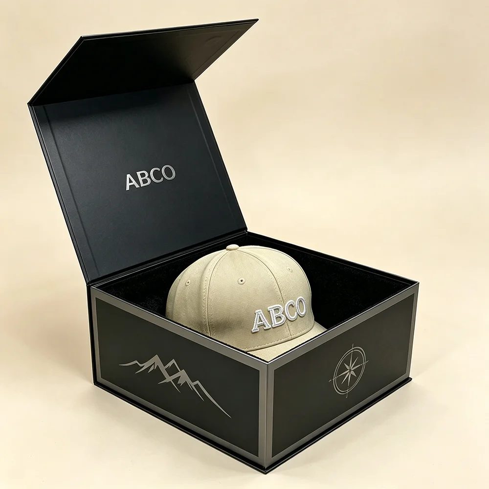 Individuell Magnetverschluss Square Starr Karton Baseball Hat Verpackung