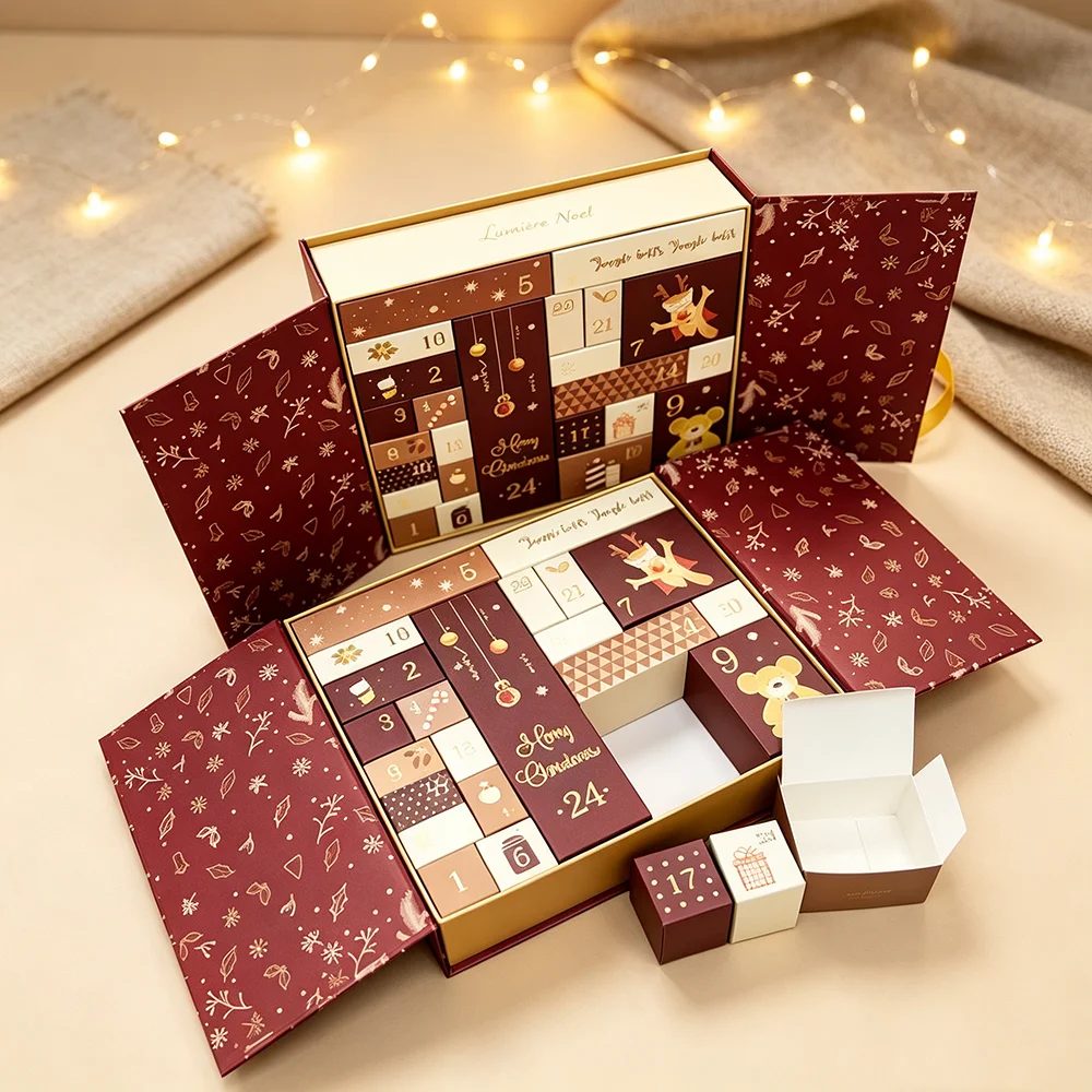 Impression Personnalisée Fermeture Magnétique Cosmétique Calendrier de l'Avent Boîte