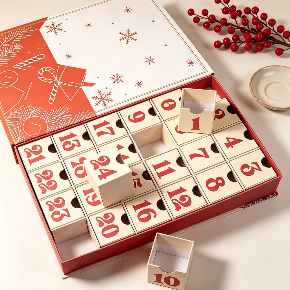 Individuell Magnetverschluss 24 Tage Adventskalender Geschenkbox