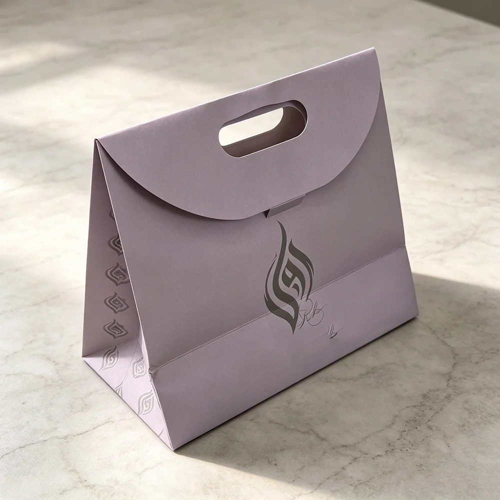 Print Brown Kraft Luxe Cadeau Papier Shopping Bags