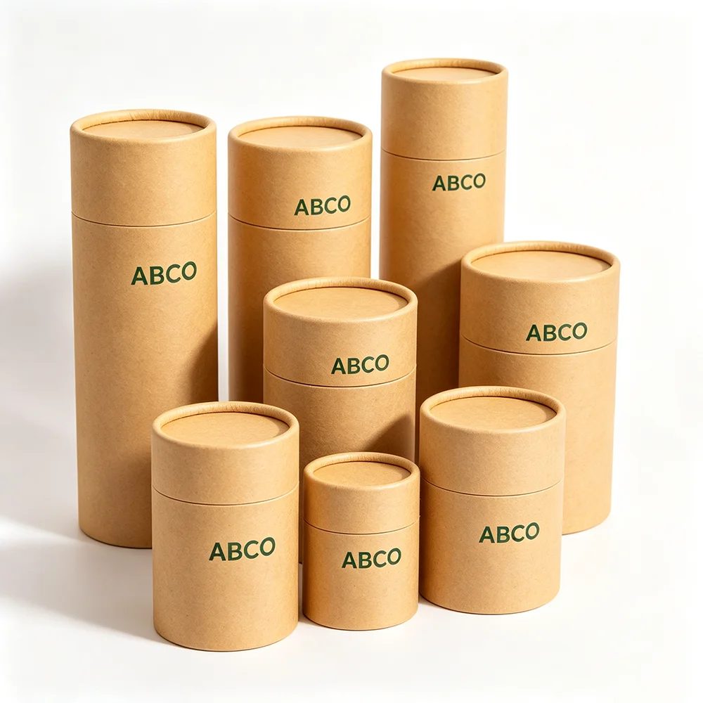 Individuell Kraft Brown Round Tube Papier Cylinder Geschenkbox
