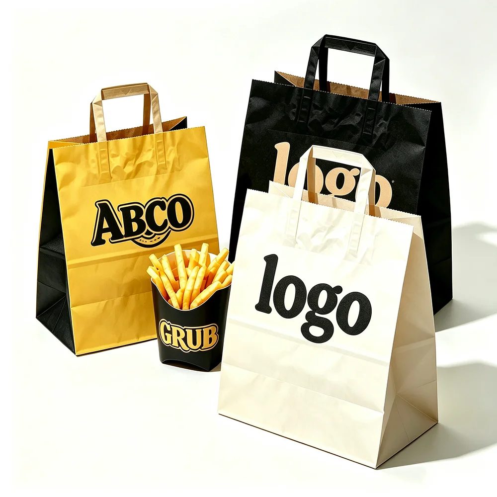 Impression Personnalisée Logo Disposable Kraft Papier Bread Bags