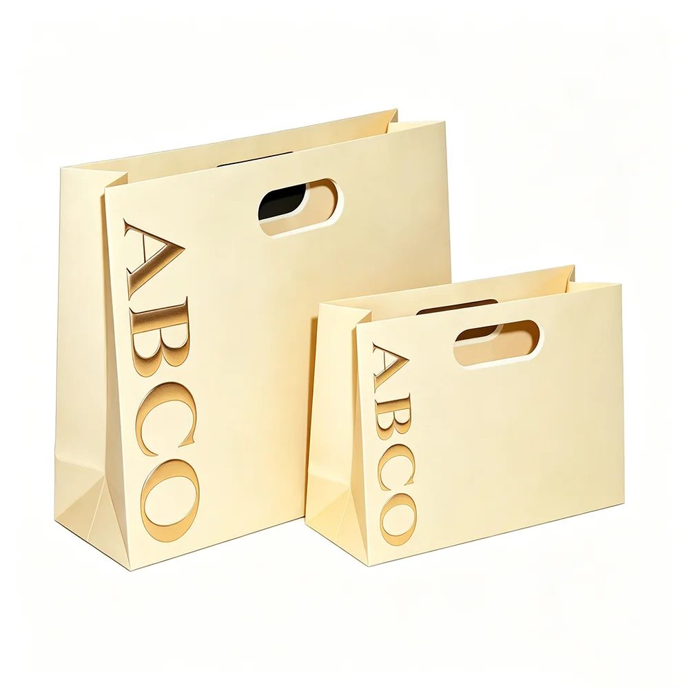 Weiß Die Cut Luxus Craft Kosmetik Verpackung Band Papiertüte