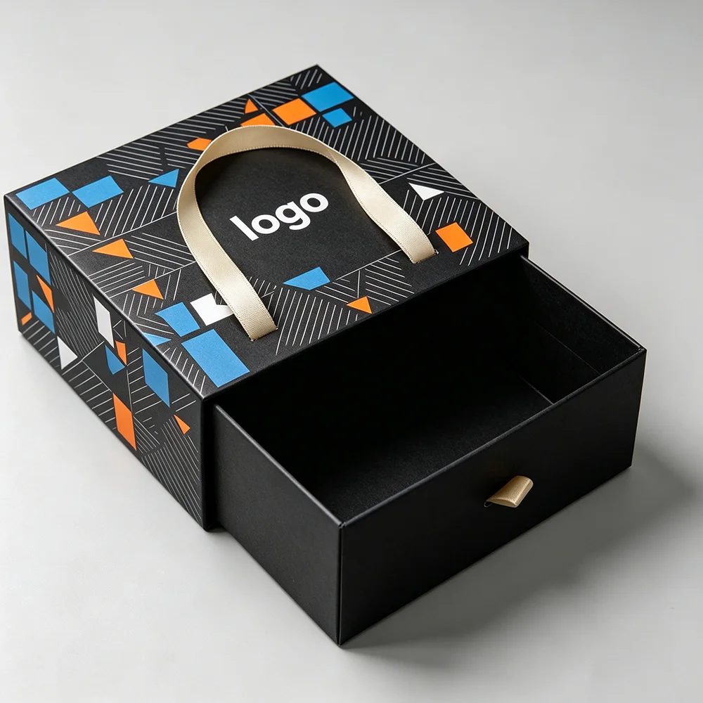 Custom Logo Recycled Materials Cardboard Sliding Drawer Gift Box