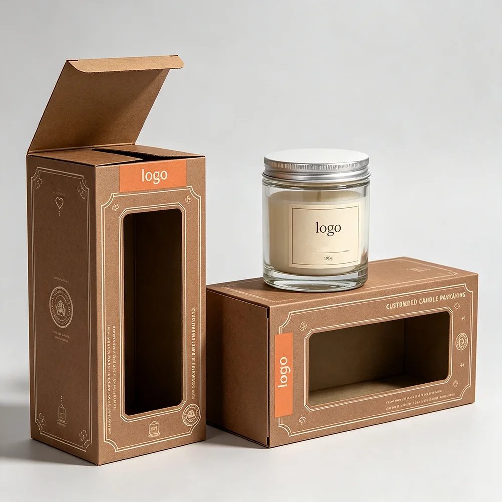 Logo Personal Brand Scented Candle Matte Kraft Paper Color Packaging