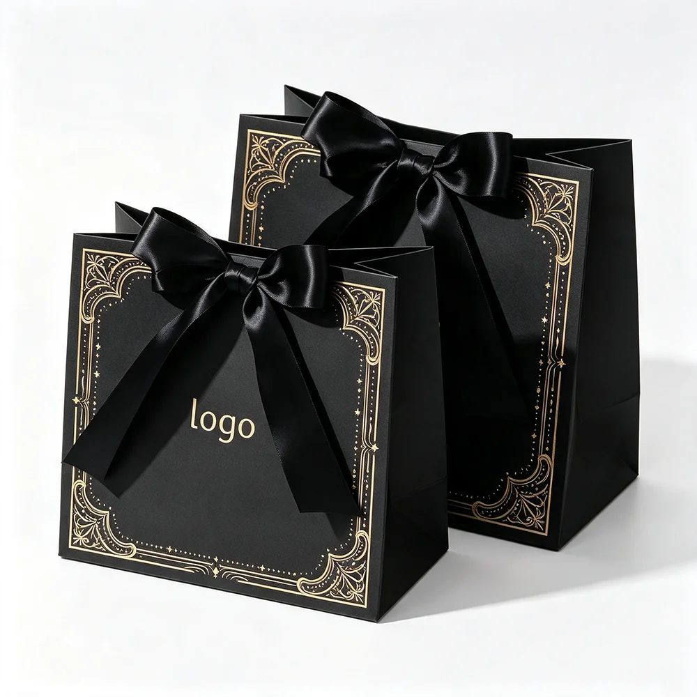 Luxus Blue Schwarz Geschenk Tasche