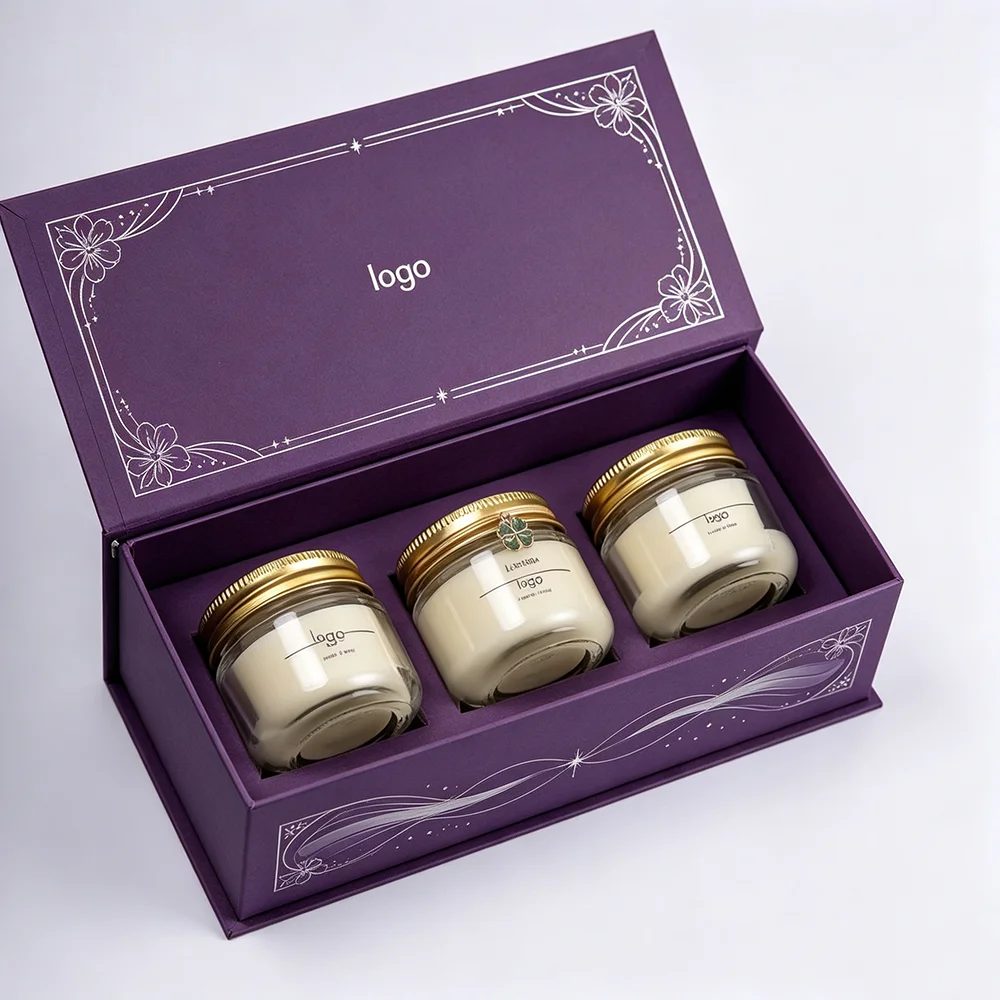 Luxus Candle Verpackung Geschenkbox-Faltbar Magnetverschluss Matte Finish Reusable