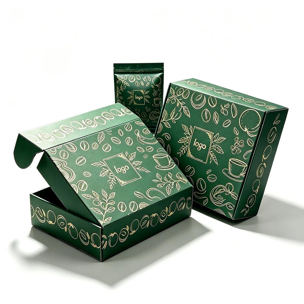 Custom Packaging Logo Green Corrugated Mailer Box