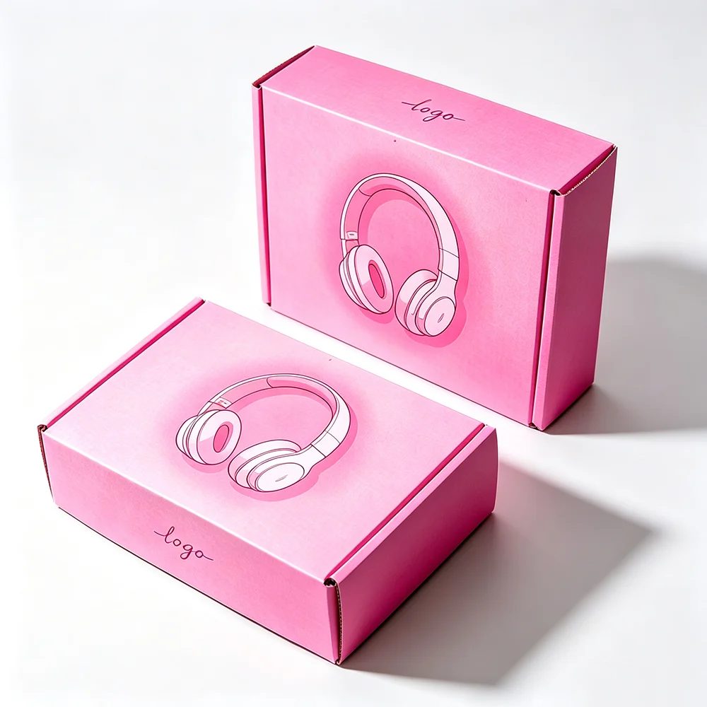 Custom Pink Printed Design Handmade Shipping Box