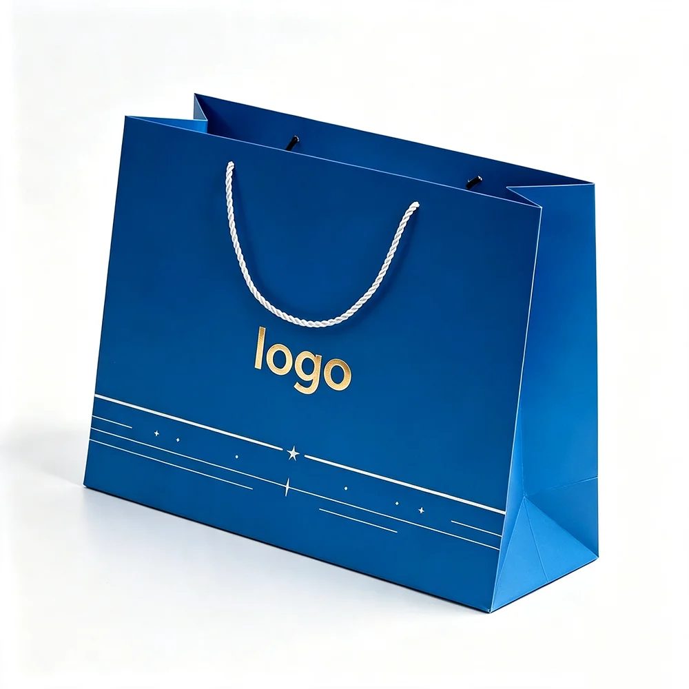 Individuell Bedruckt Kraft Papier Einkaufstasche Geschenk Verpackung