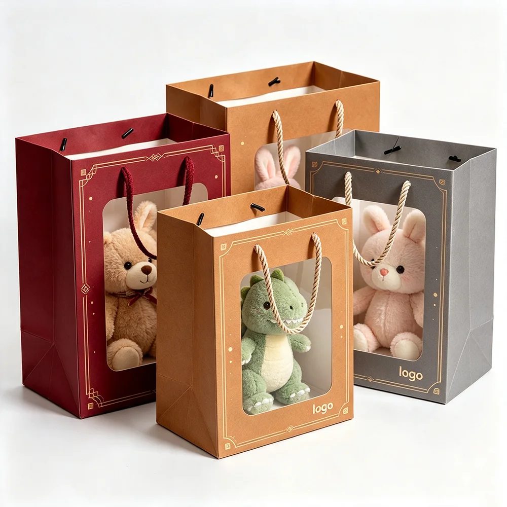 Transparent Sichtfenster Kraft Papier Geschenk Bags