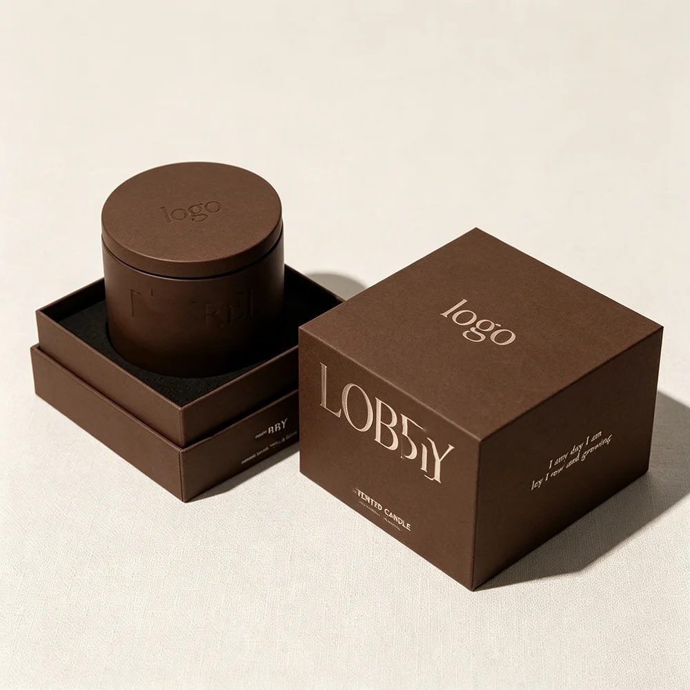 Logo Personnalisé 2-piece Rigide Étui Candle Boîte Storage Cadeau Set