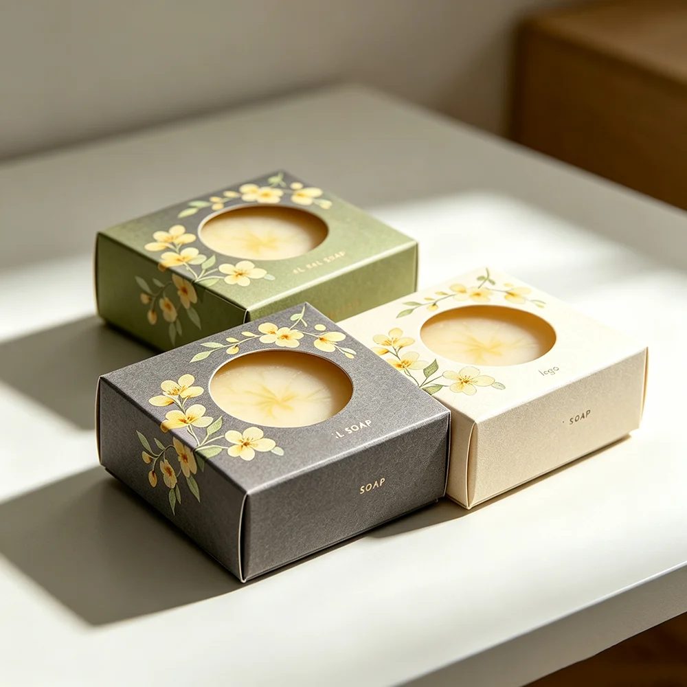 Logo nach Maß Bedruckt Handmade Bar Soap Kraft Boxes Papier Verpackung