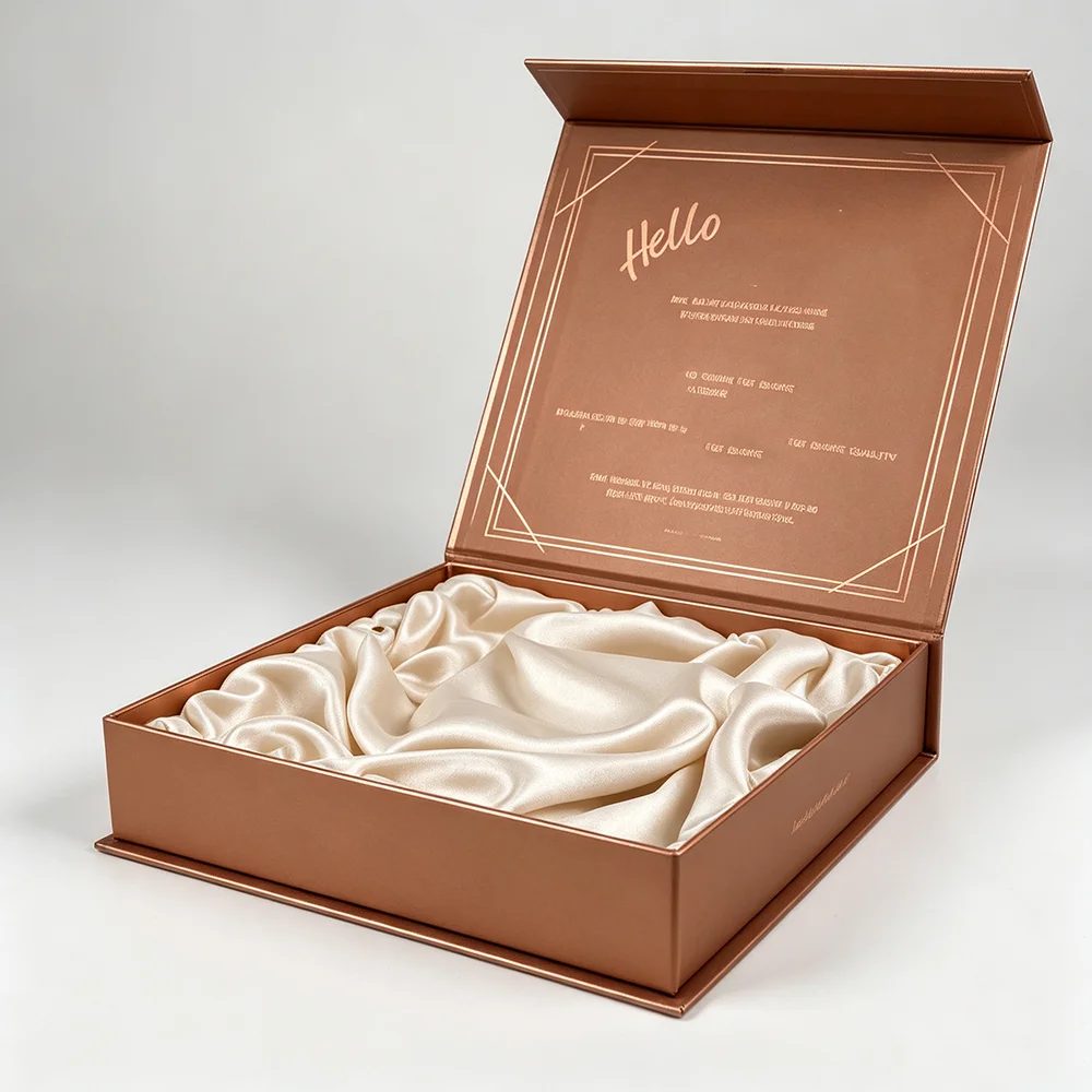 Individuell Book Shape Orange Magnetverschluss Wigs Geschenkbox