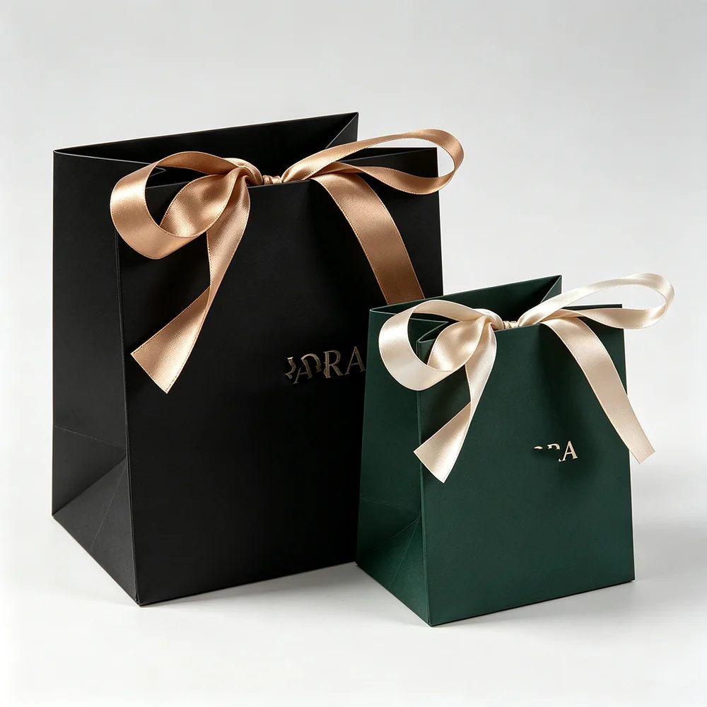 Luxury Gift Paper Bag Custom Jewelry Cosmetics Packaging