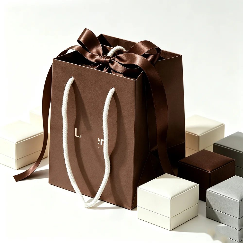 Impression Personnalisée Logo Bijoux Cadeau Sac en Papier