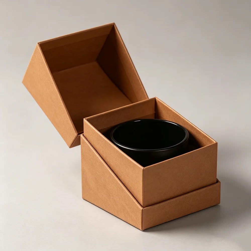 Personnalisé Brown Rigide Étui Luxe Candle Jar Fermeture Magnétique Boîte