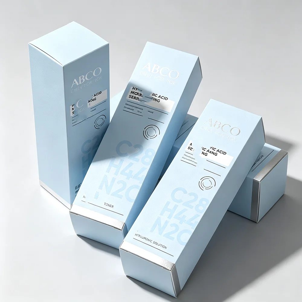 Personnalisé Blue Art Papier Face Cream Soin de la Peau Serum Cosmétique Emballage