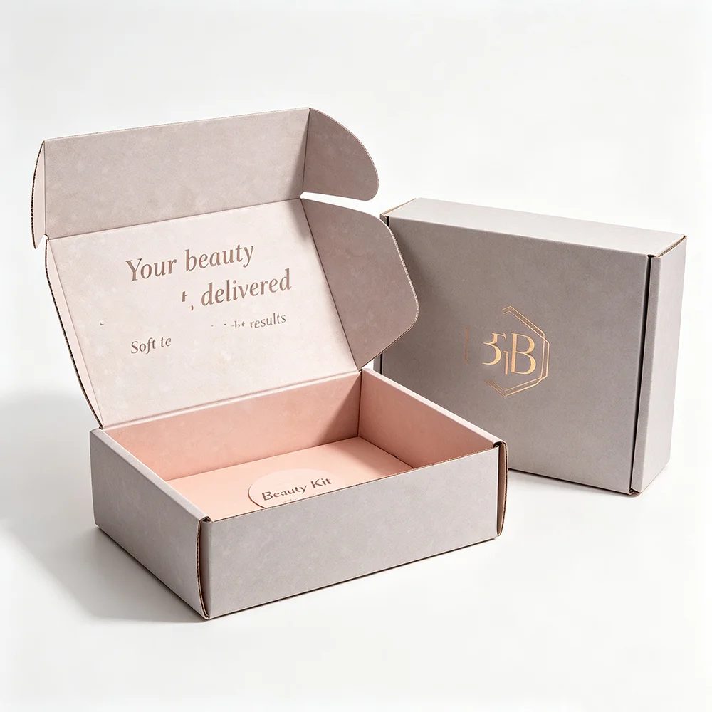 Cosmetics Packing Pink Shipping Boxes