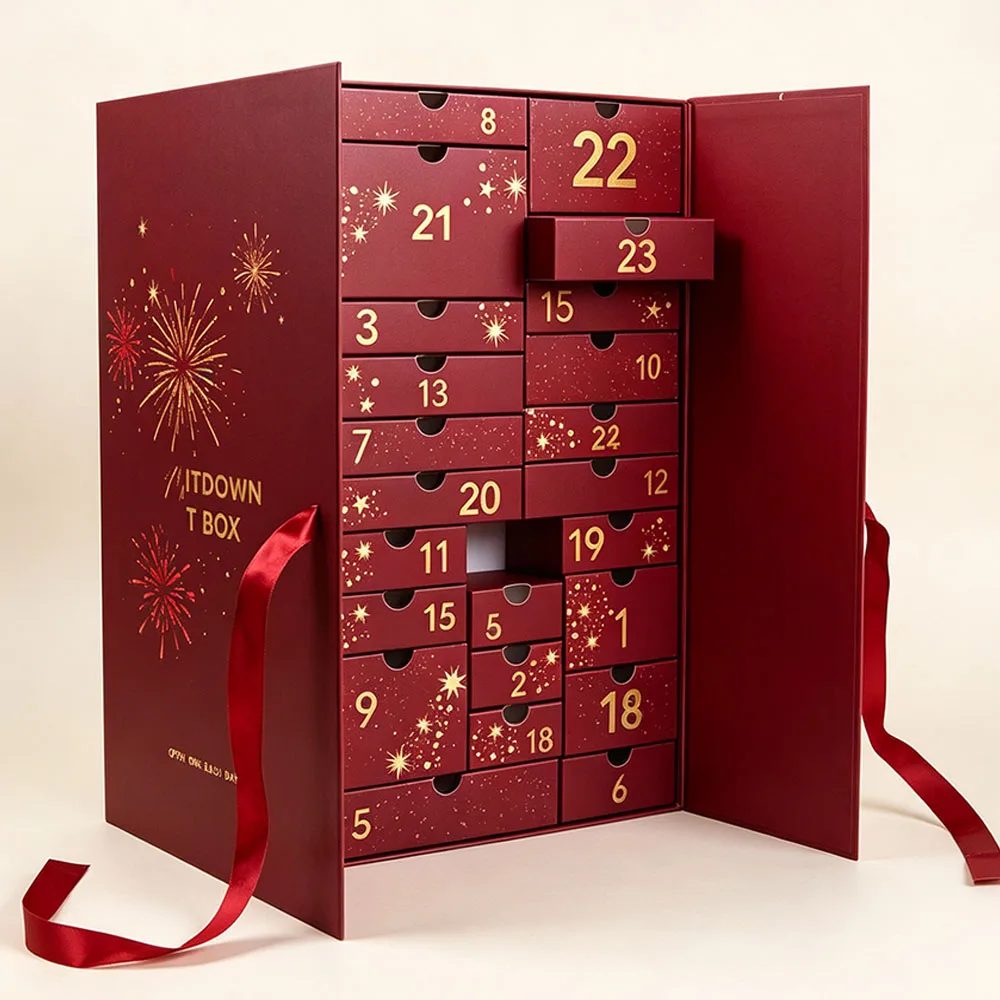 Logo nach Maß High-end Weihnachten Adventskalender Stülpschachtel