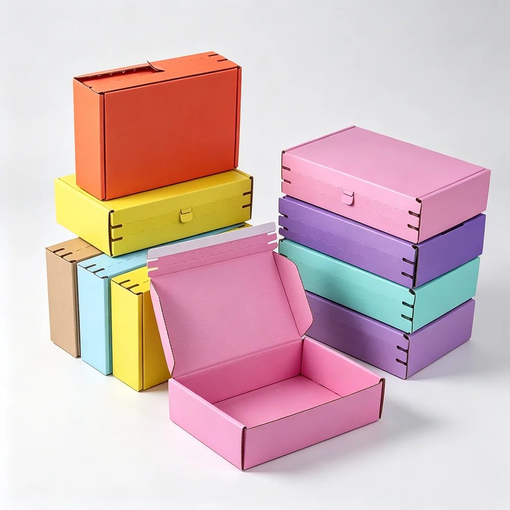 Size Logo Rosa Mailing Shipping Papier Karton Corrugated Verpackungsboxen