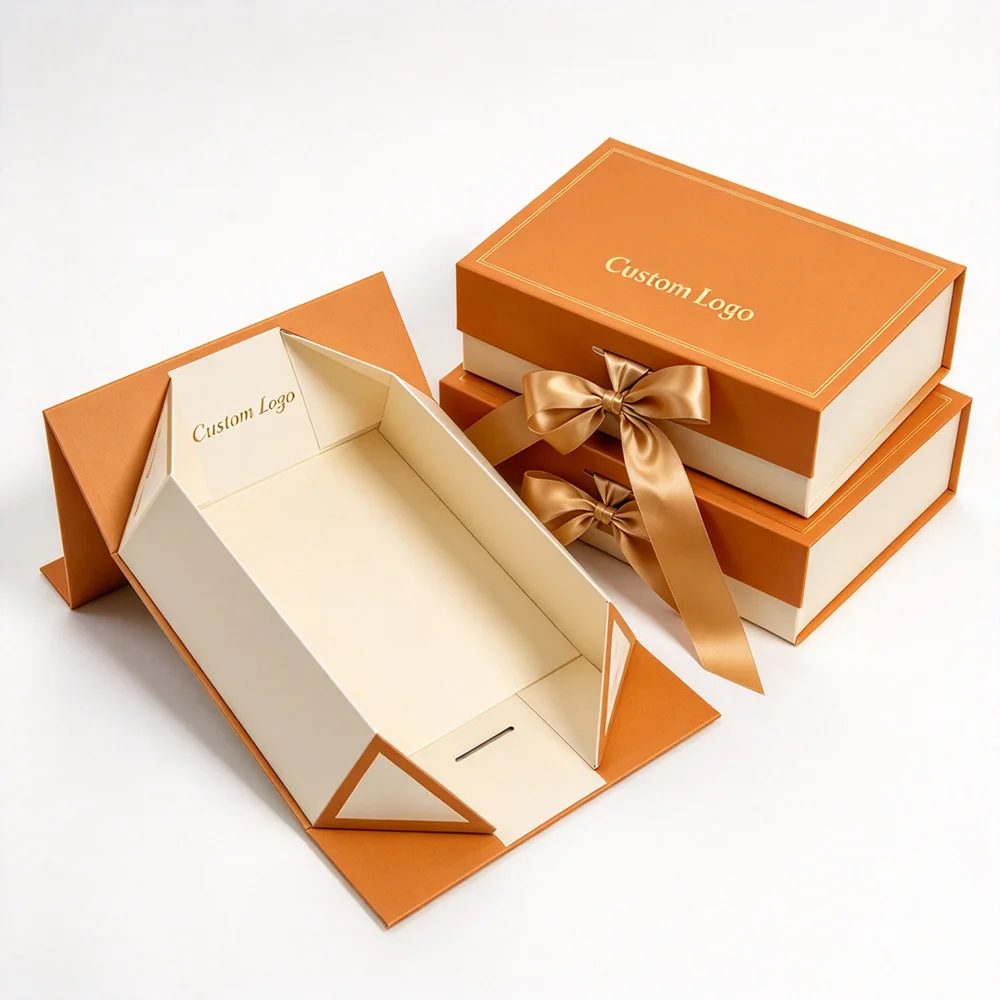 Logo Personnalisé Luxe Fermeture Magnétique Pliable Rigide Paperboard Coffret Cadeau